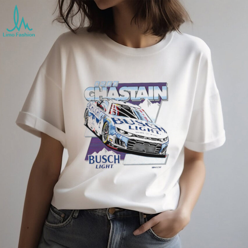 Ross Chastain Busch Light NASCAR Racing Driver White Cotton T Shirt