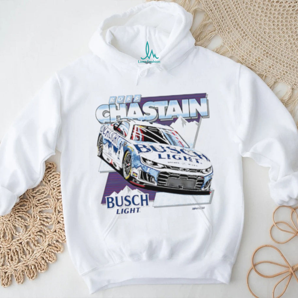 Ross Chastain Busch Light NASCAR Racing Driver White Cotton T Shirt