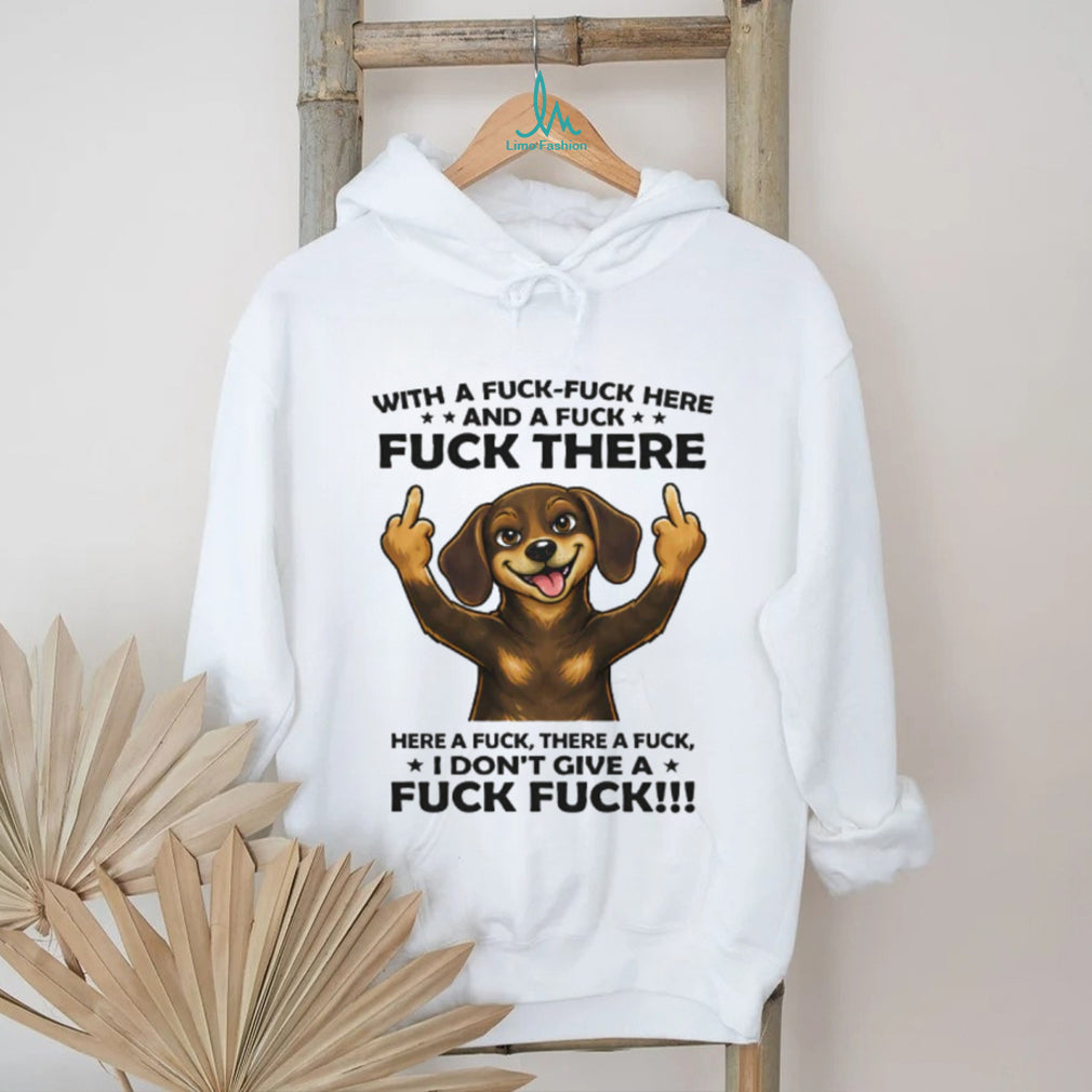 Rude Dachshund “I Don’t Give a Fuck” Middle Finger T Shirt