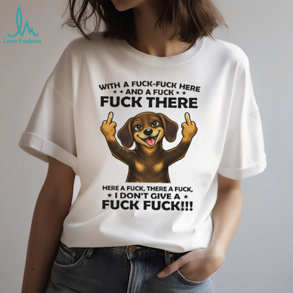 Rude Dachshund “I Don’t Give a Fuck” Middle Finger T Shirt