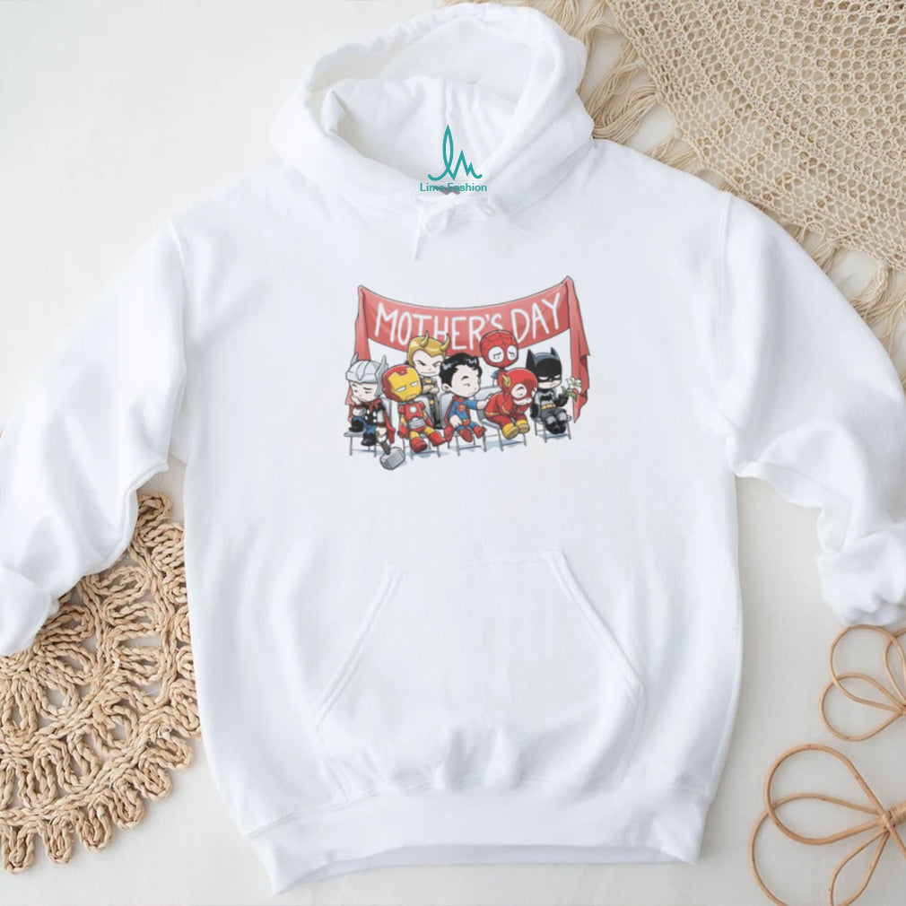 Sad Chibi Superheroes Mother’s Day Banner Funny Comic Fan T Shirt