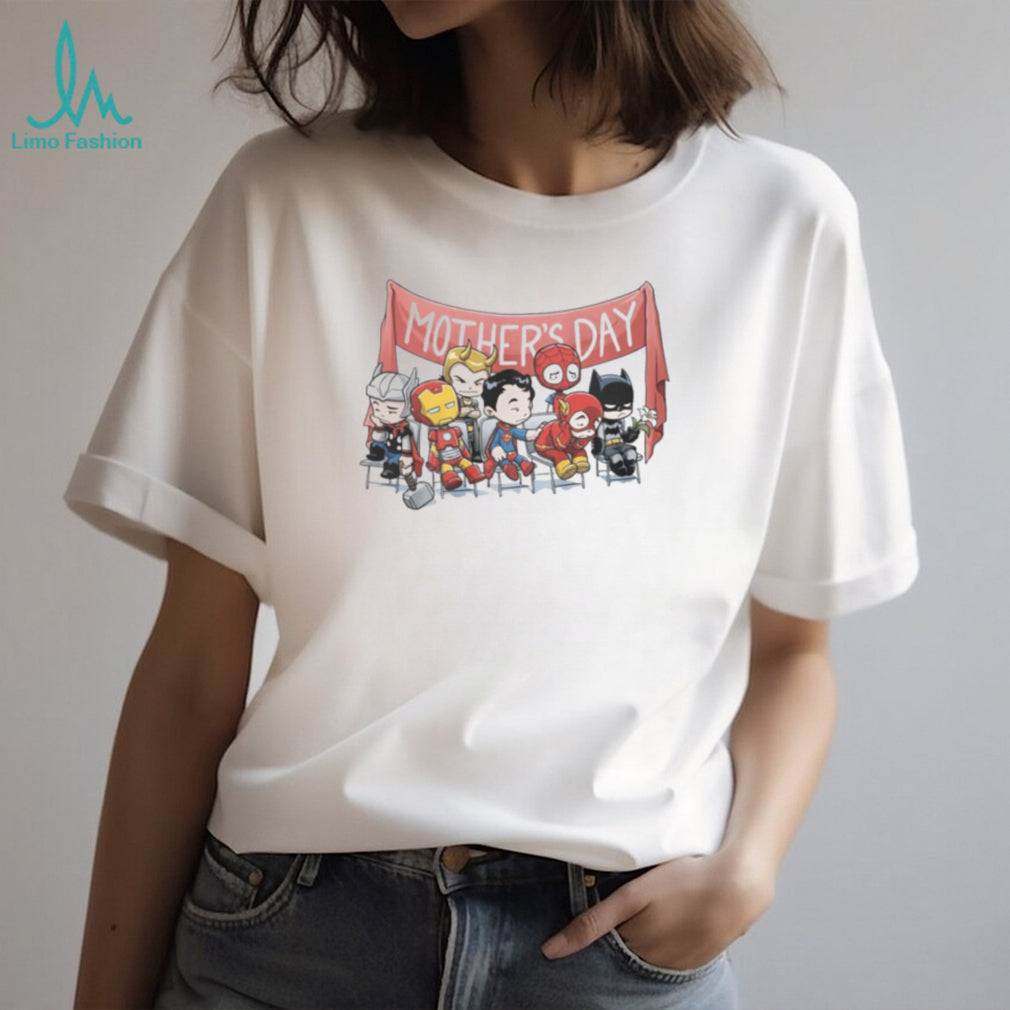 Sad Chibi Superheroes Mother’s Day Banner Funny Comic Fan T Shirt