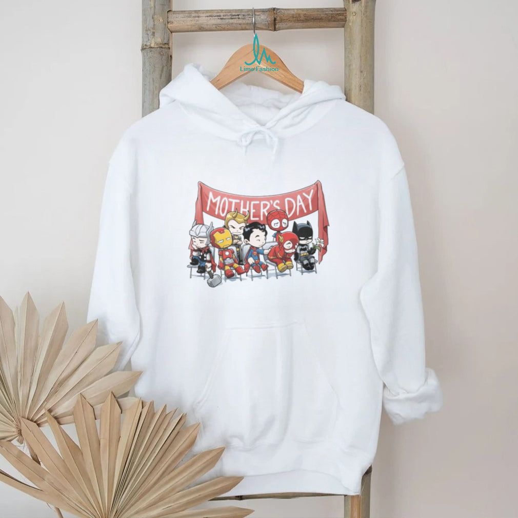 Sad Chibi Superheroes Mother’s Day Banner Funny Comic Fan T Shirt