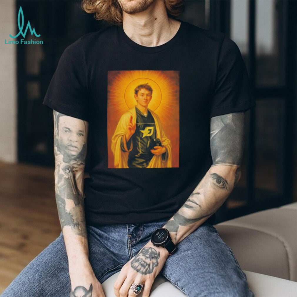 Saint Gaming Hero Portrait T Shirt Funny Gamer Graphic T Shirt