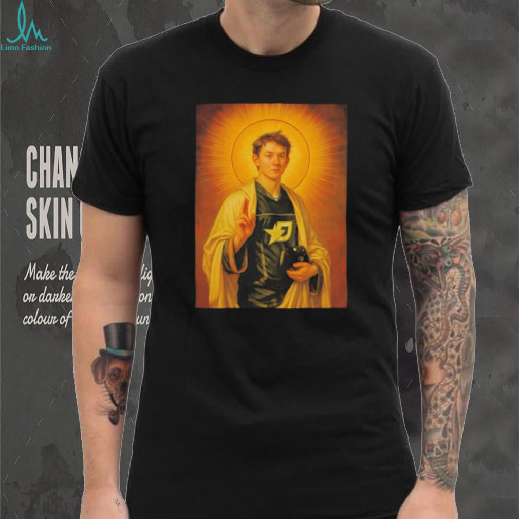 Saint Gaming Hero Portrait T Shirt Funny Gamer Graphic T Shirt