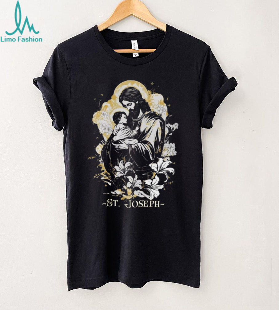 Saint Joseph and Child Jesus Catholic Religious Art T Shirt