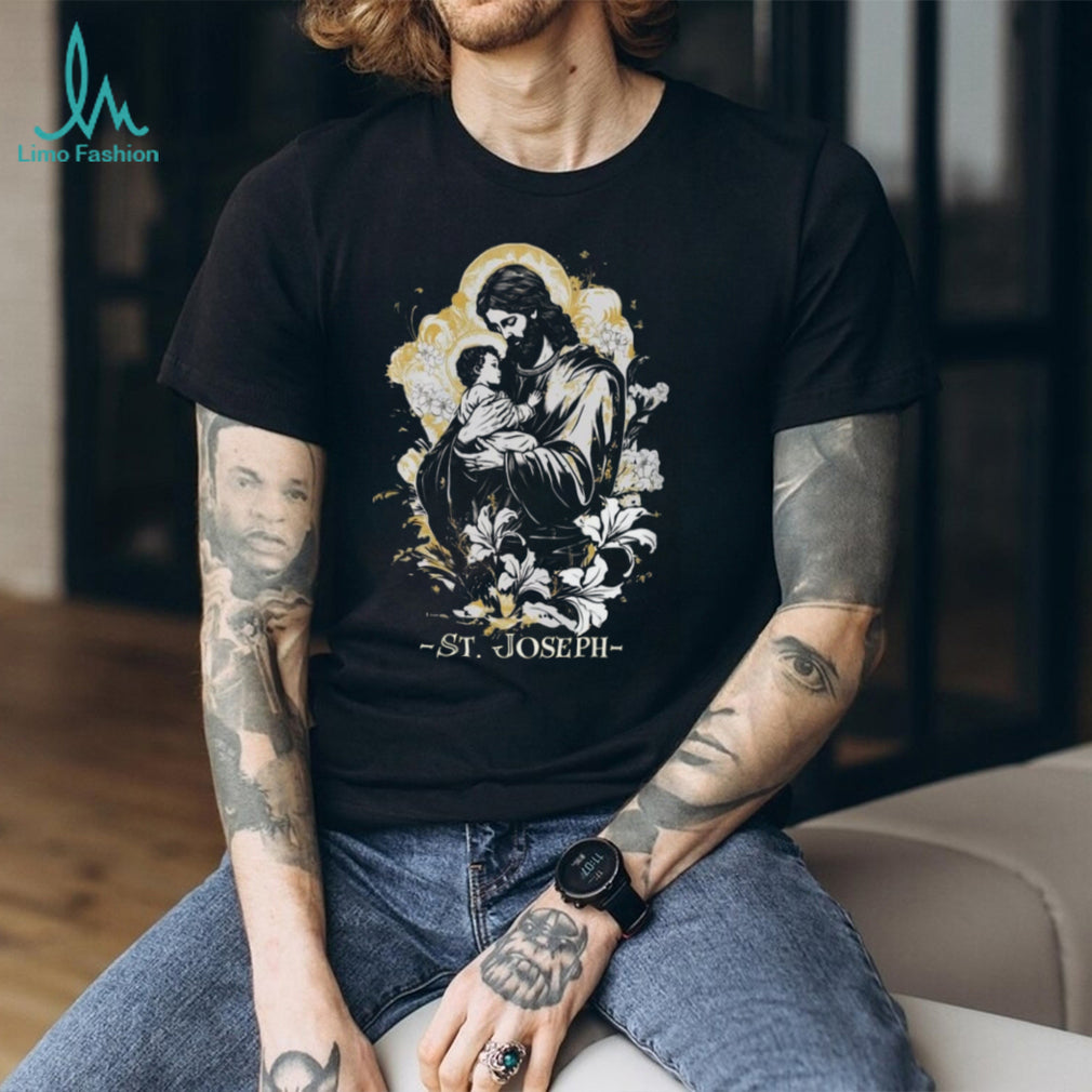 Saint Joseph and Child Jesus Catholic Religious Art T Shirt