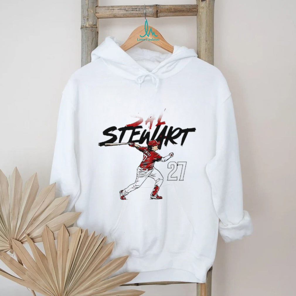Sal Stewart Cincinnati Baseball Number 27 Action Graphic T Shirt