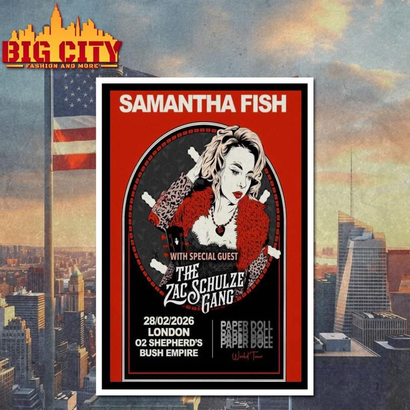 Samantha Fish Paper Doll World Tour, London Feb 28 2026 Poster Shirt