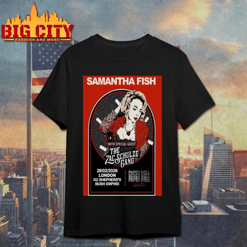 Samantha Fish Paper Doll World Tour, London Feb 28 2026 Poster Shirt