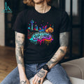 San Antonio Basketball Neon City Skyline Colorful T Shirt
