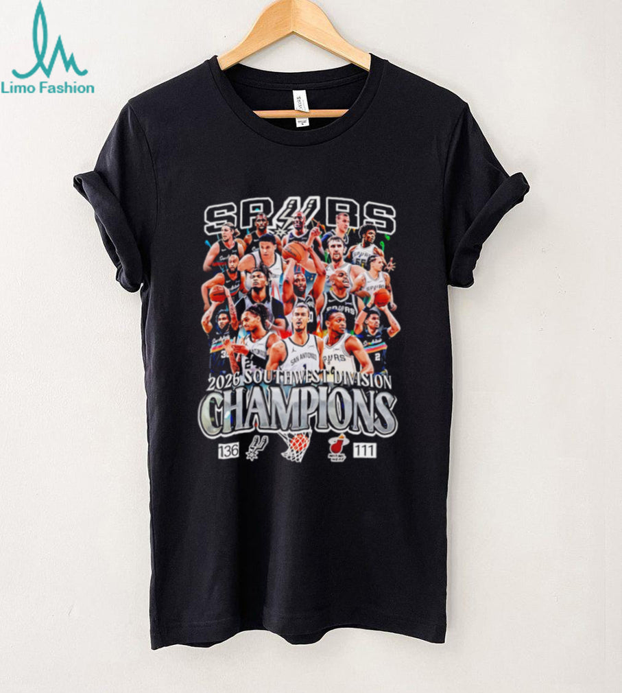San Antonio Spurs 2026 Southwest Division Champions team collage shirt