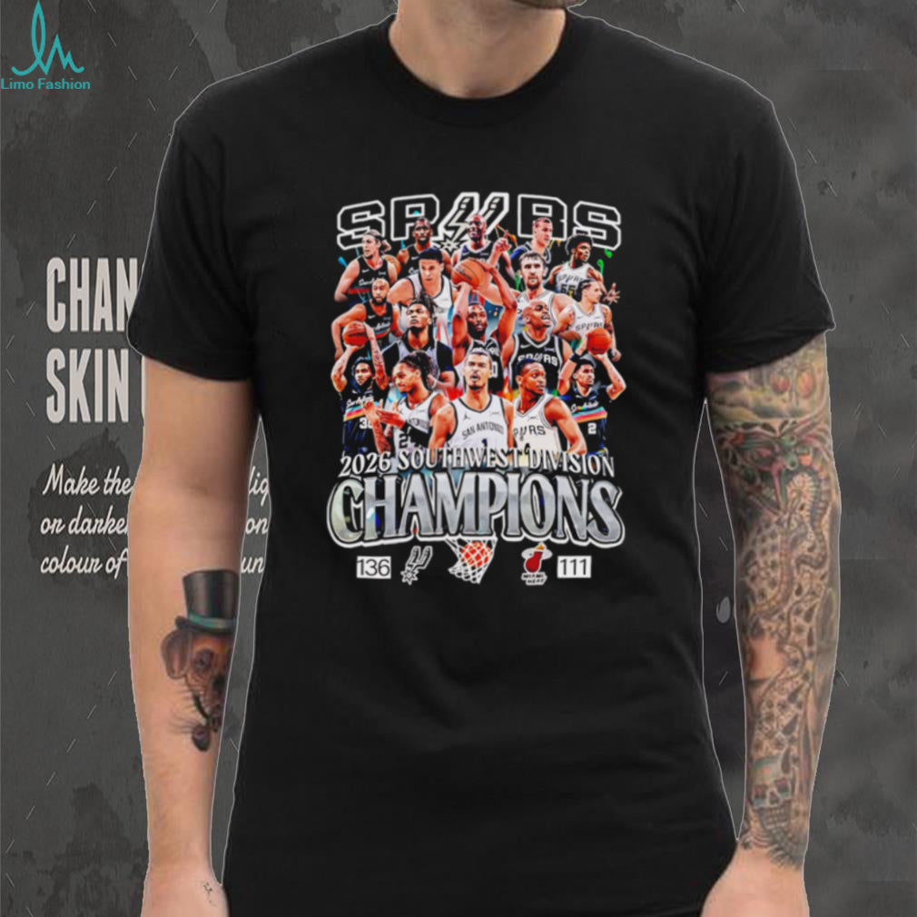 San Antonio Spurs 2026 Southwest Division Champions team collage shirt