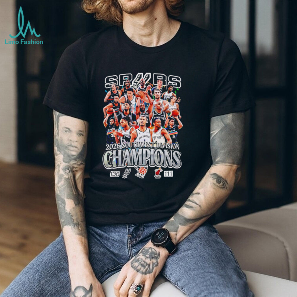 San Antonio Spurs 2026 Southwest Division Champions team collage shirt