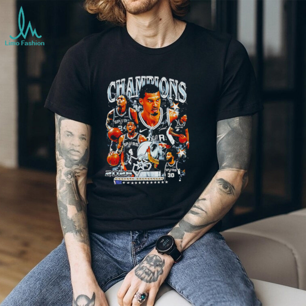 San Antonio Spurs 2026 Western Conference Champions team collage shirt