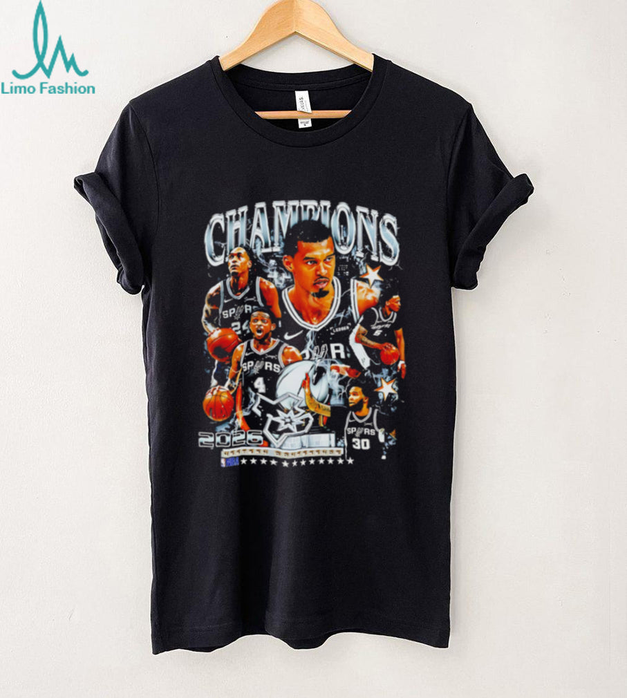 San Antonio Spurs 2026 Western Conference Champions team collage shirt