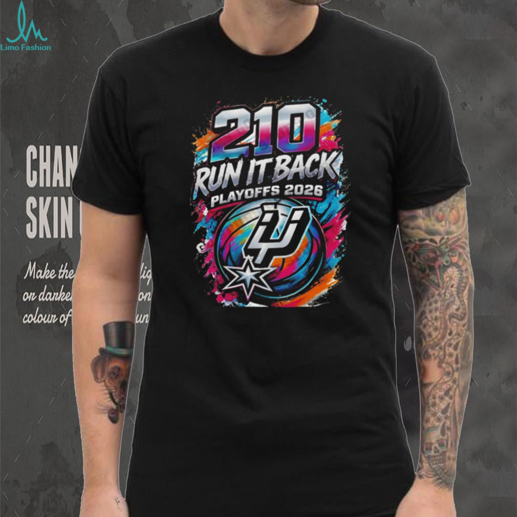 San Antonio Spurs “210 Run It Back” NBA Playoffs 2026 Graffiti Art T Shirt