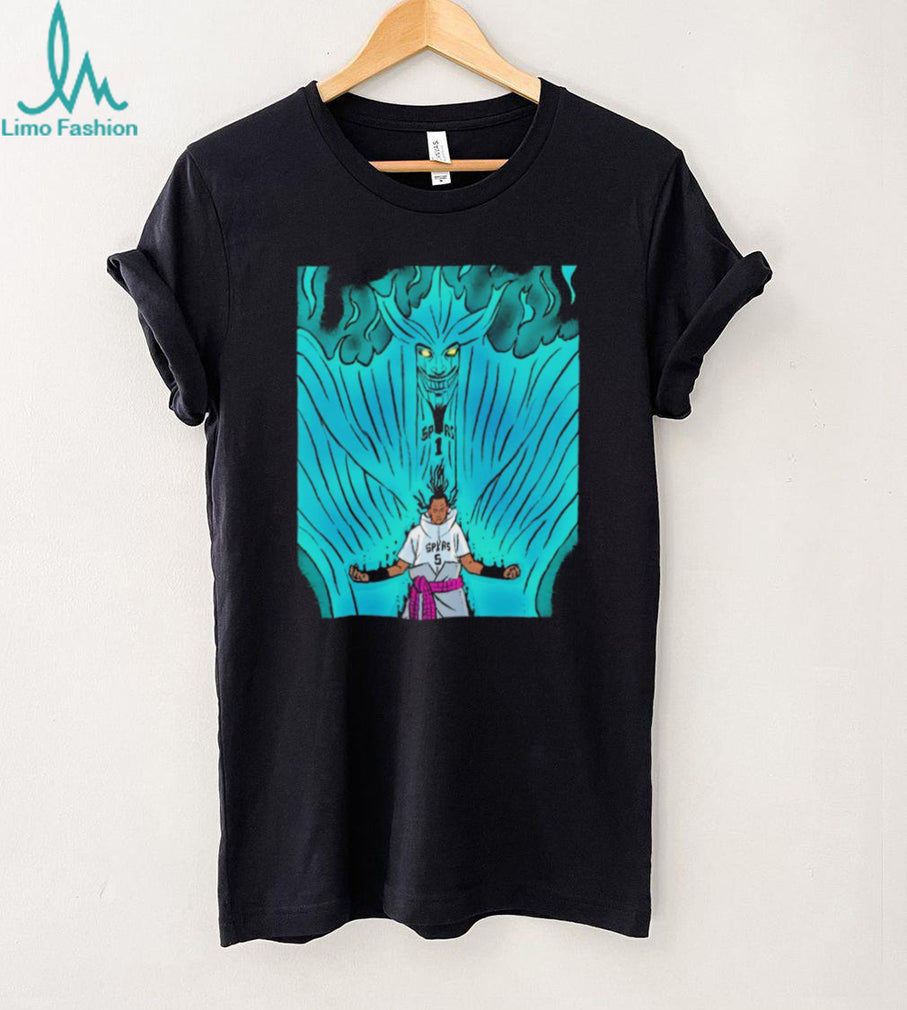 San Antonio Spurs Anime Style Graphic T Shirt Teal Energy Design