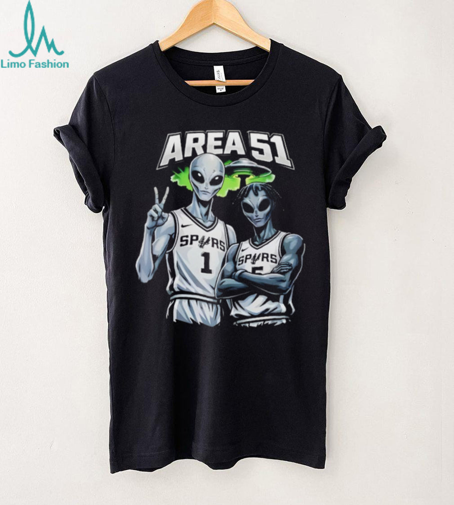 San Antonio Spurs Basketball Aliens Victor Wembanyama and Stephon Castle Area 5 1 shirt