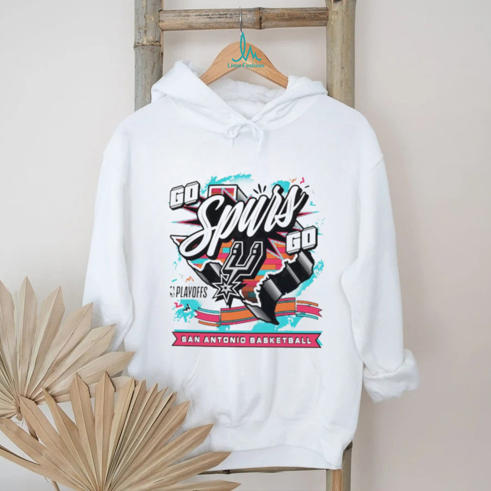 San Antonio Spurs Basketball Playoff Retro Style T Shirt Go Spurs Go Graphic T shirt