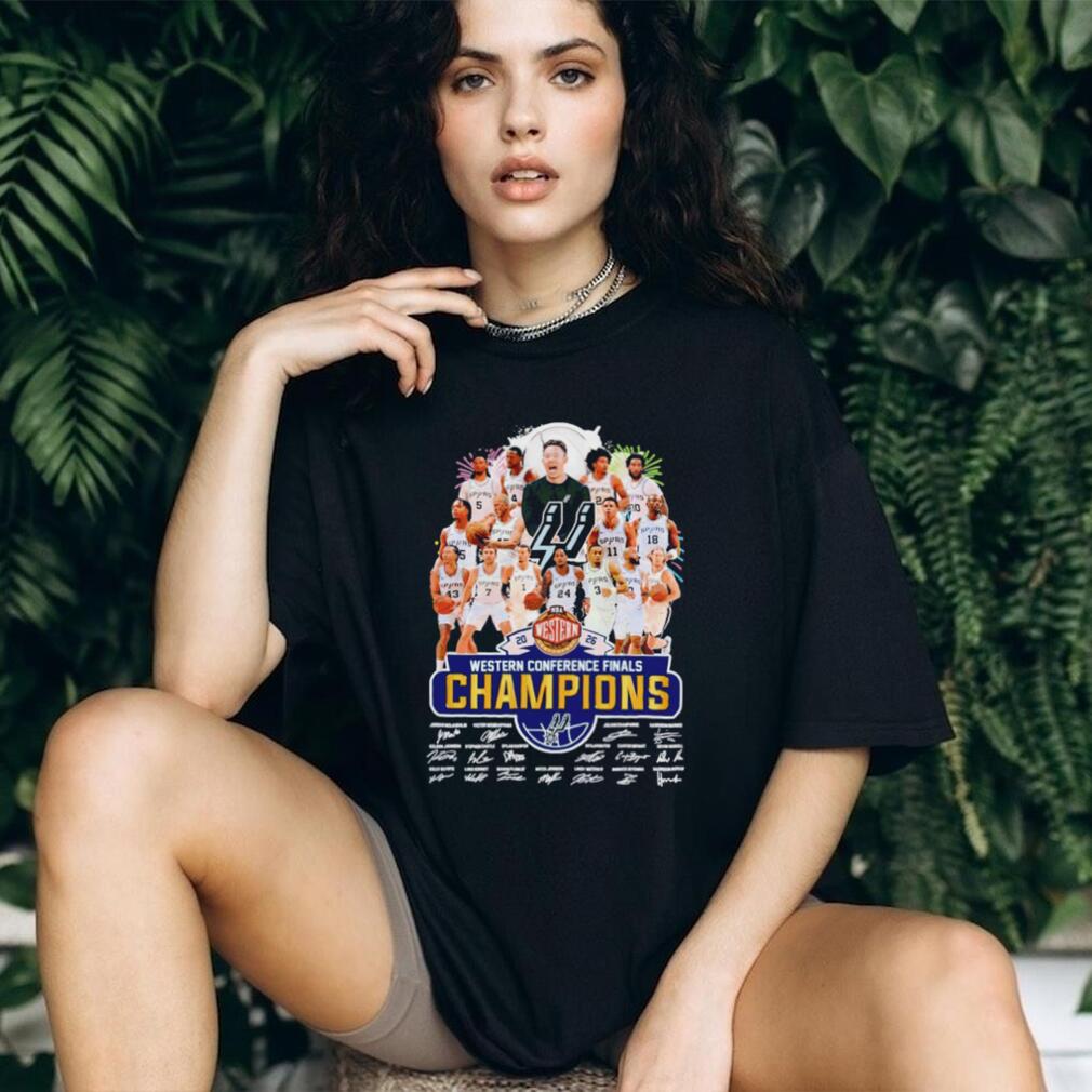San Antonio Spurs Basketball Western Conference Champions 2026 signatures shirt
