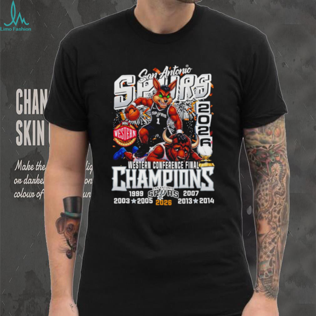San Antonio Spurs Basketball Western Conference Finals Champions 2026 mascot shirt
