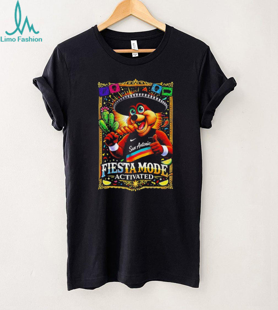 San Antonio Spurs Coyote Mascot Fiesta Mode Activated Mexican Art T Shirt