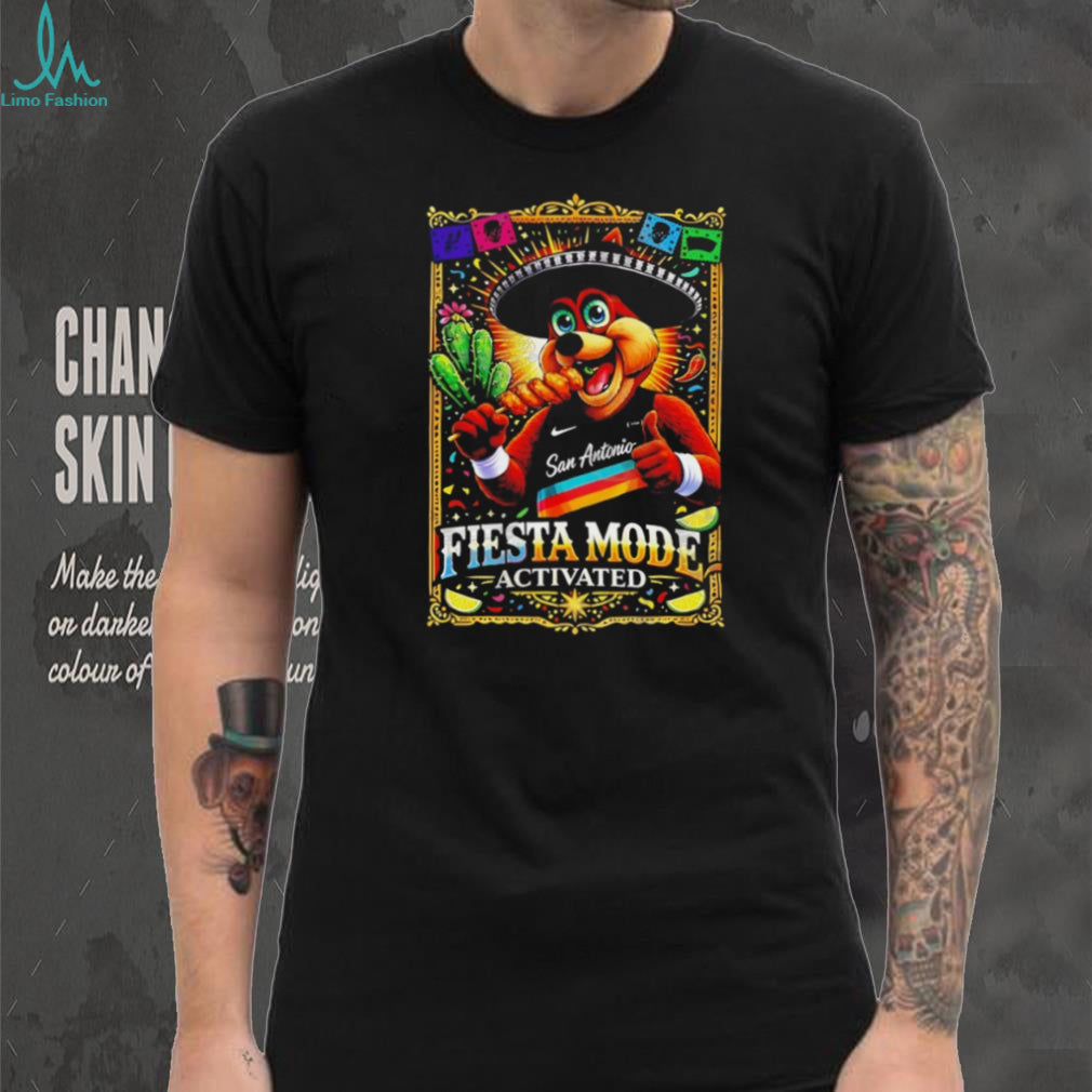 San Antonio Spurs Coyote Mascot Fiesta Mode Activated Mexican Art T Shirt