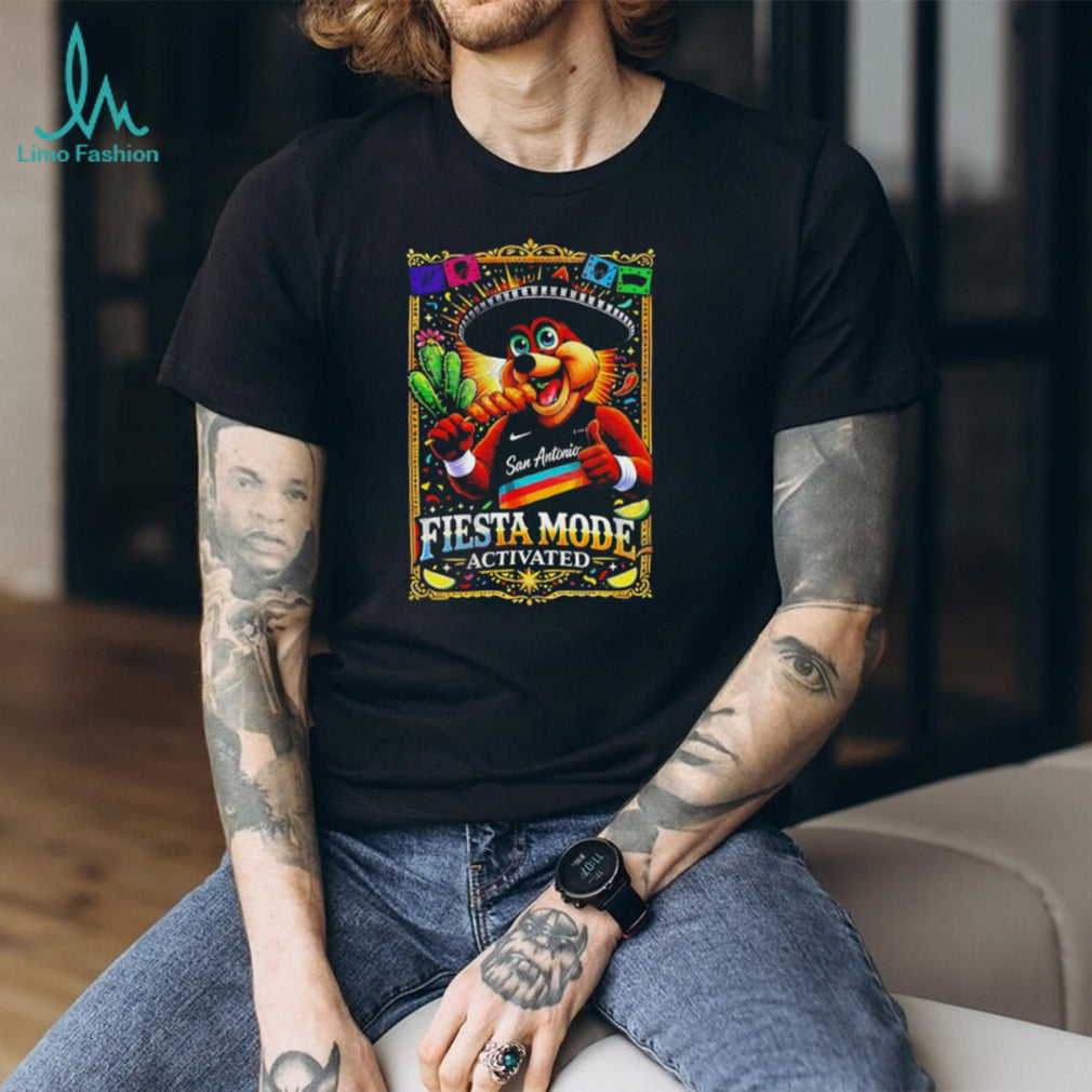San Antonio Spurs Coyote Mascot Fiesta Mode Activated Mexican Art T Shirt