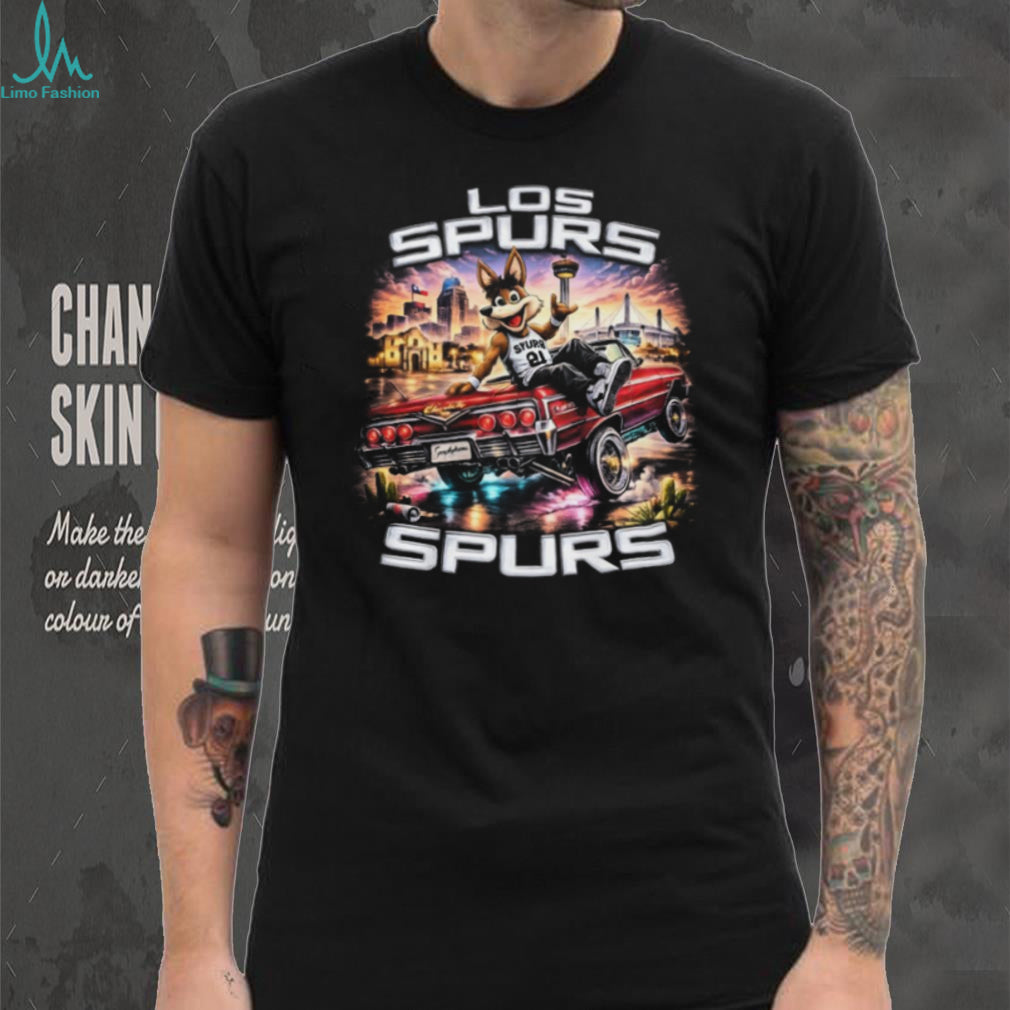 San Antonio Spurs Coyote Mascot Lowrider Custom Graphic T Shirt