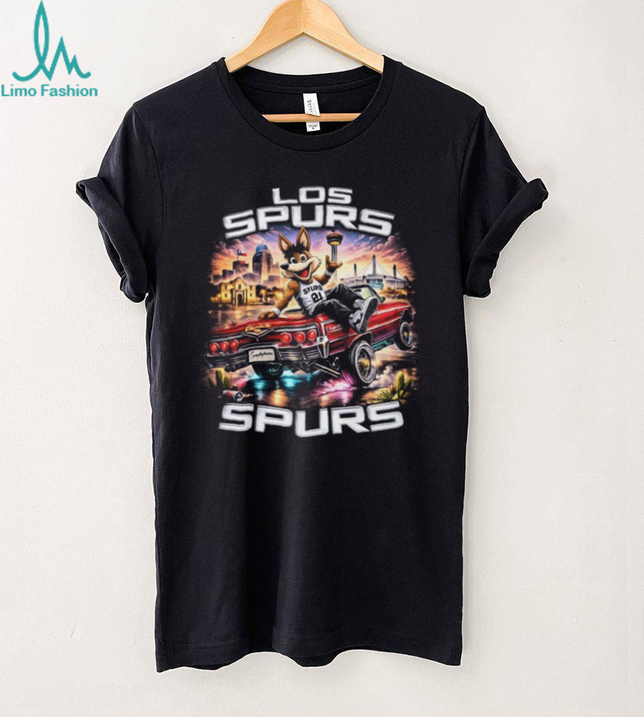 San Antonio Spurs Coyote Mascot Lowrider Custom Graphic T Shirt