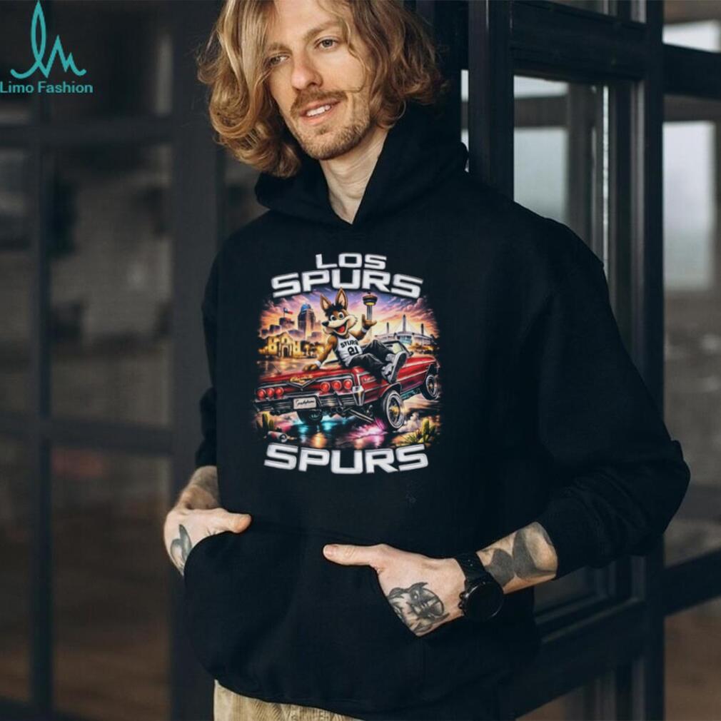 San Antonio Spurs Coyote Mascot Lowrider Custom Graphic T Shirt