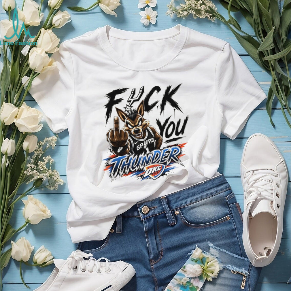San Antonio Spurs Coyote Mascot Middle Finger Basketball T Shirt
