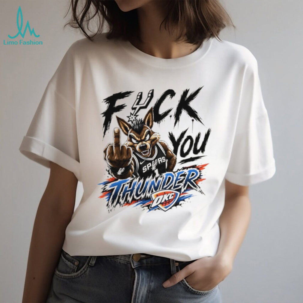 San Antonio Spurs Coyote Mascot Middle Finger Basketball T Shirt
