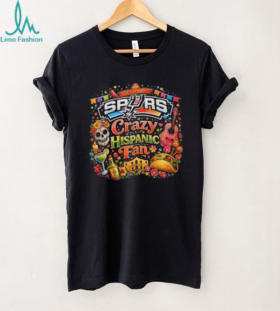 San Antonio Spurs Crazy Hispanic Fan Colorful Dia De Los Muertos T Shirt