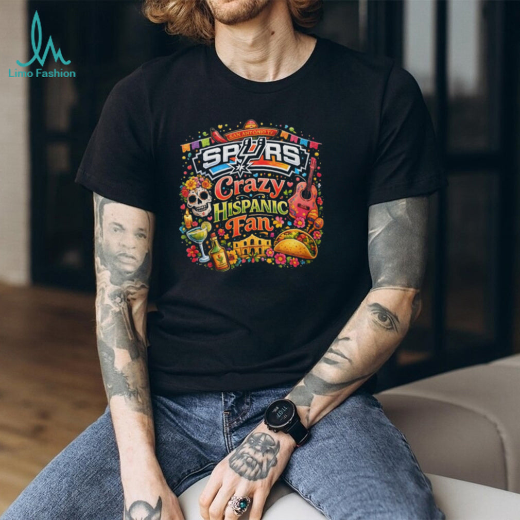 San Antonio Spurs Crazy Hispanic Fan Colorful Dia De Los Muertos T Shirt