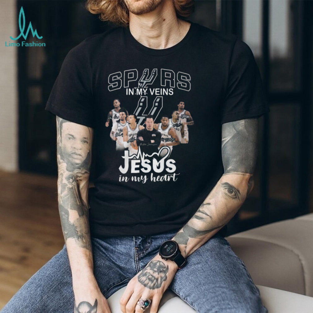 San Antonio Spurs In My Veins Jesus In My Heart Players Signatures T Shirt
