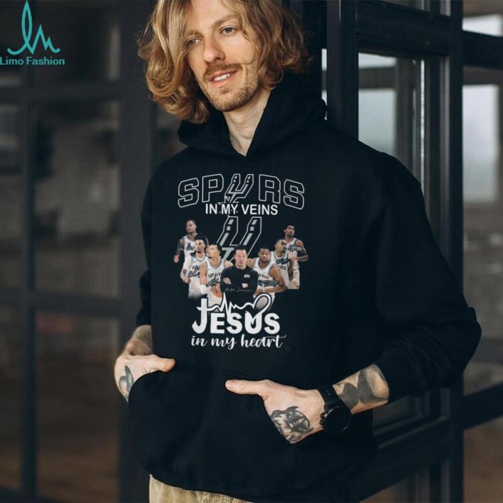 San Antonio Spurs In My Veins Jesus In My Heart Players Signatures T Shirt
