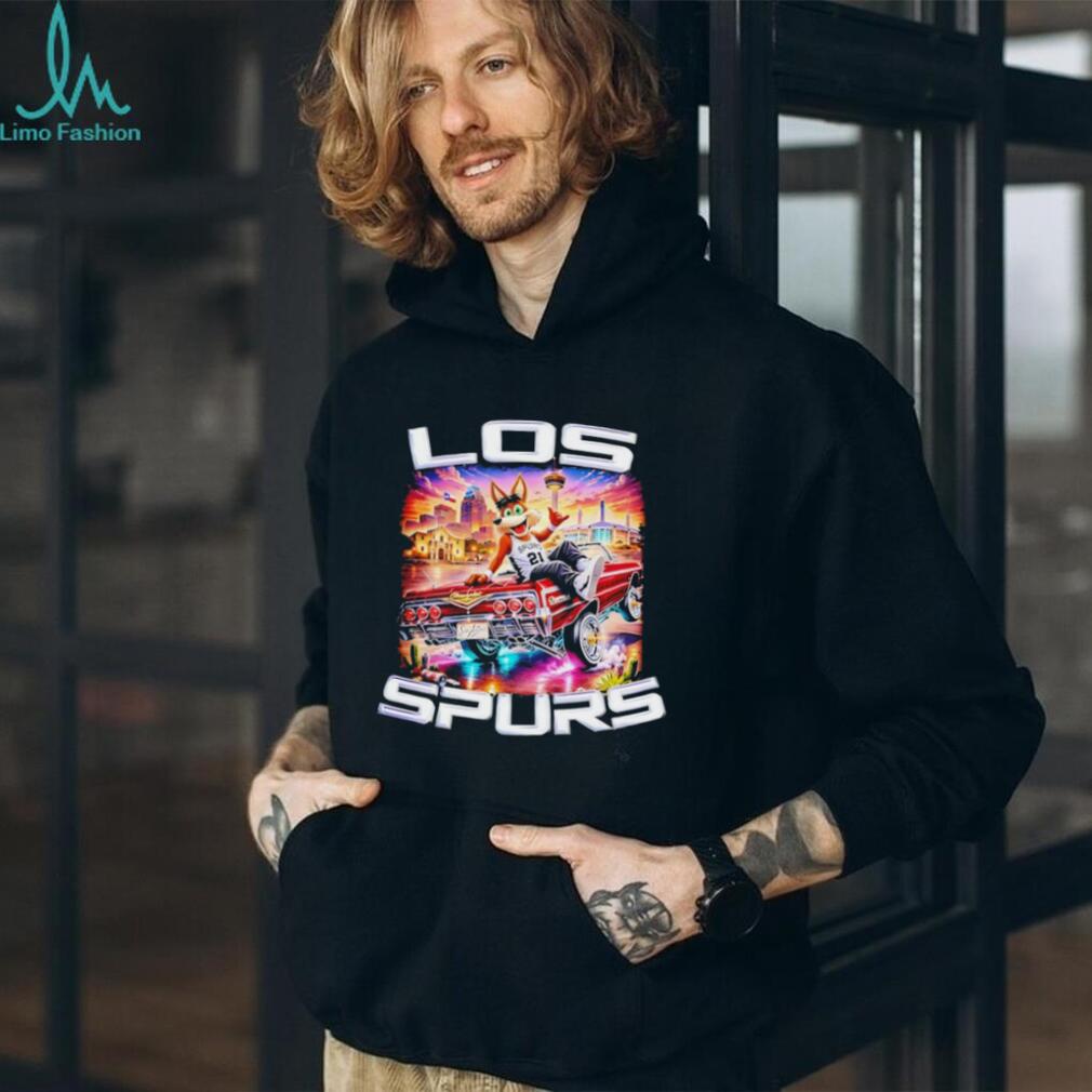 San Antonio Spurs Los Spurs Coyote Mascot Lowrider Custom Graphic T Shirt