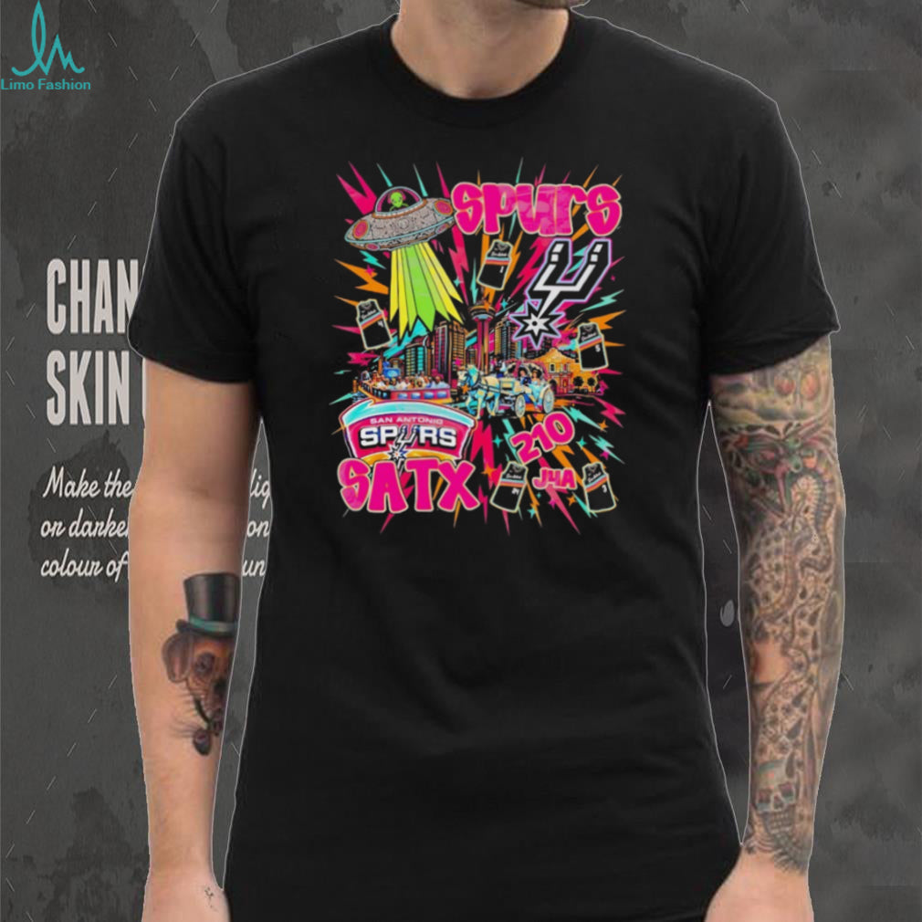 San Antonio Spurs SATX 210 Alien UFO Fiesta T Shirt
