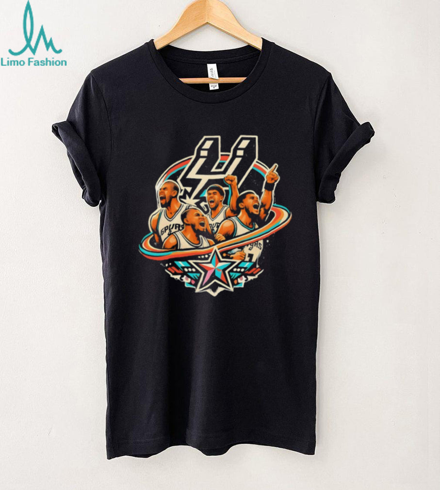 San Antonio Spurs Team Spirit Vintage Star Graphic Basketball Fan T Shirt