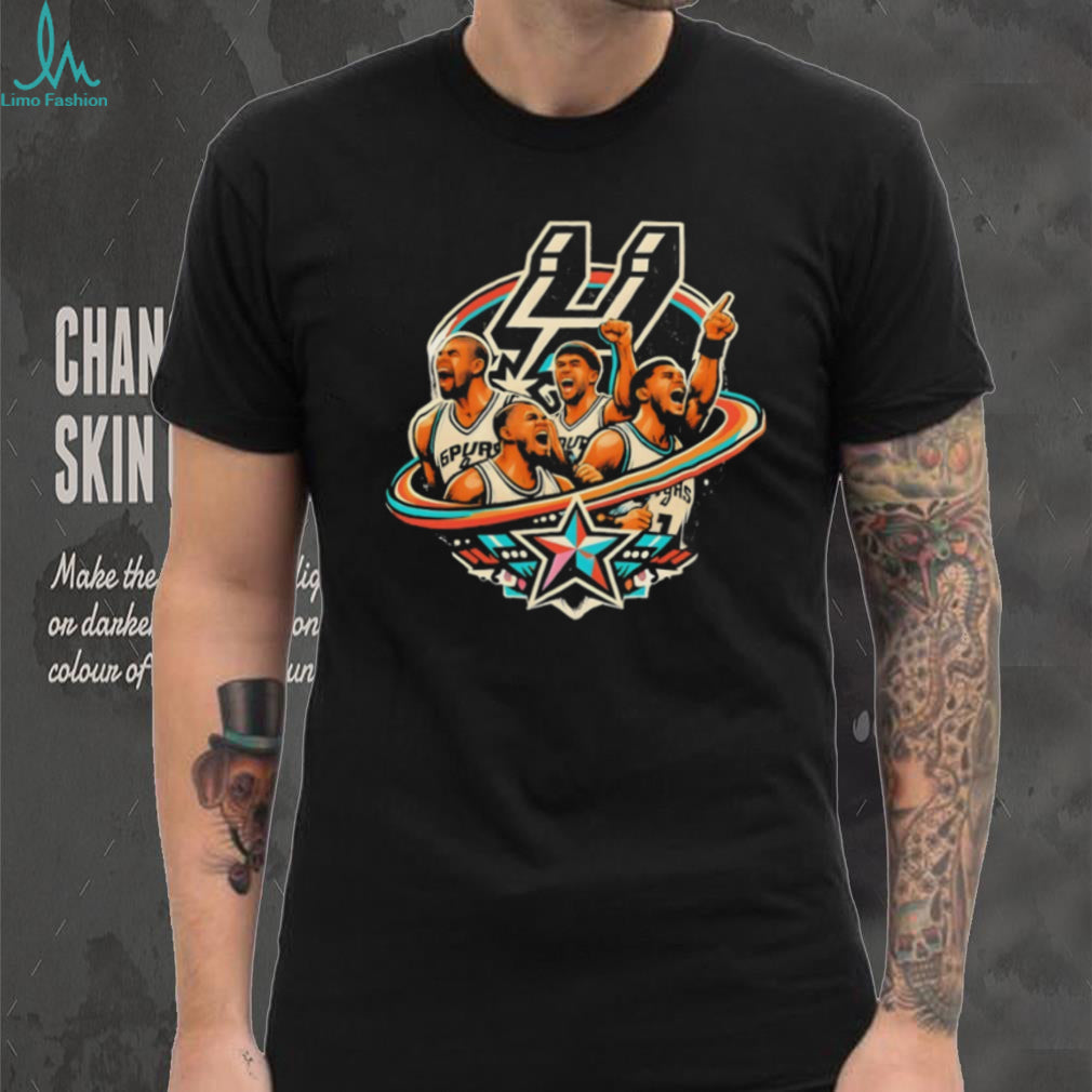 San Antonio Spurs Team Spirit Vintage Star Graphic Basketball Fan T Shirt