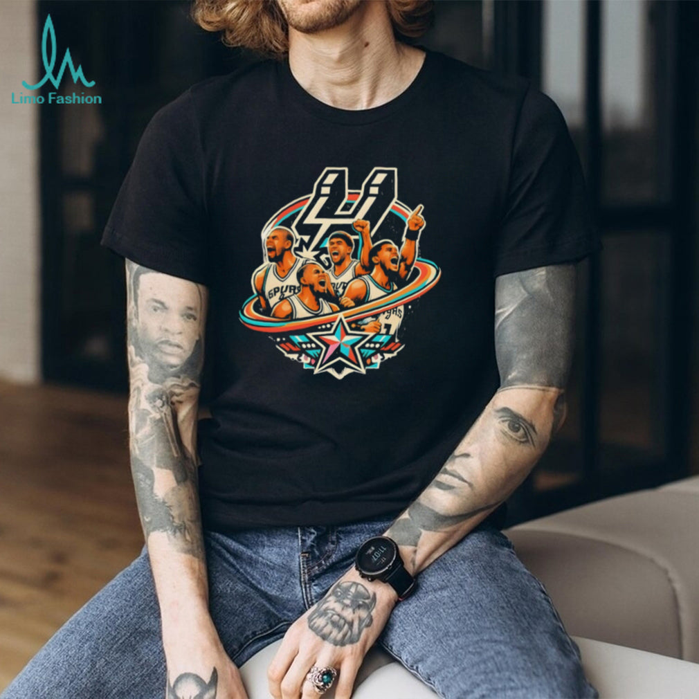 San Antonio Spurs Team Spirit Vintage Star Graphic Basketball Fan T Shirt