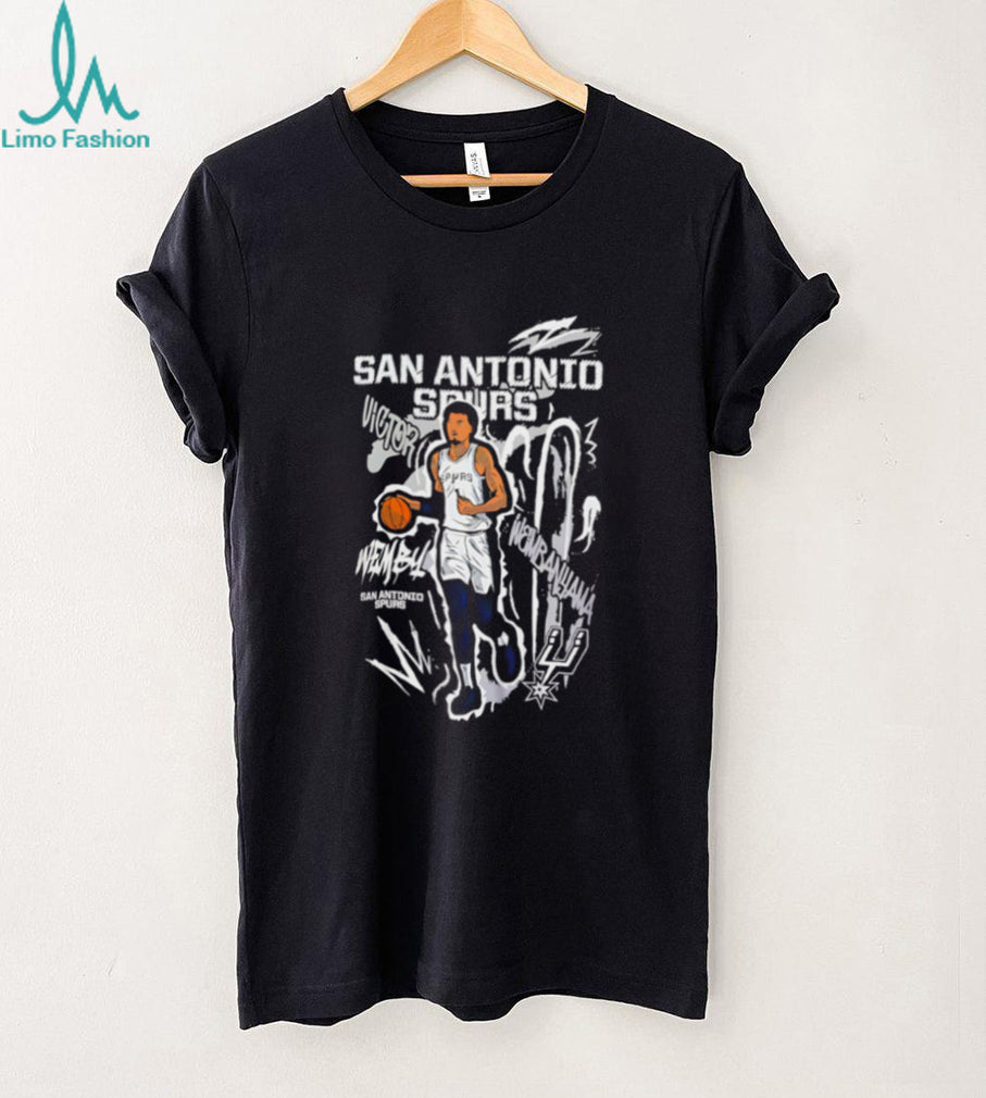 San Antonio Spurs Victor Wembanyama Wemby holding ball illustration shirt
