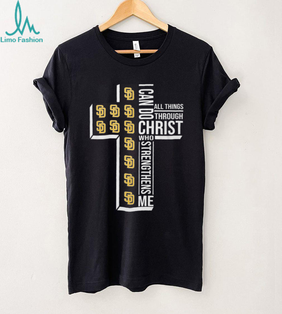San Diego Padres Baseball Cross “I Can Do All Things Through Christ” T Shirt