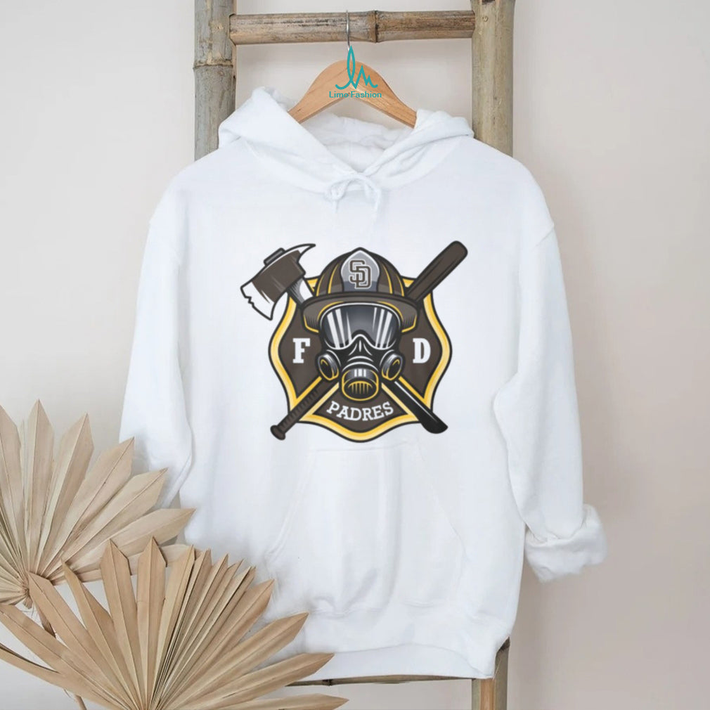 San Diego Padres Fire Department FD Logo Baseball Fans First Responders White T Shirt
