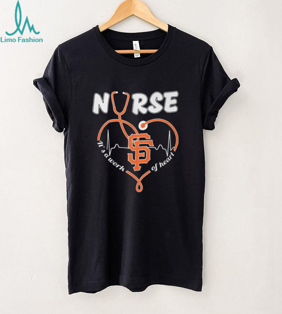 San Francisco Baseball Nurse T Shirt Heartbeat Stethoscope Nursing T Shirt