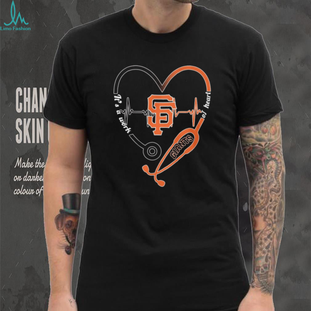 San Francisco Giants Baseball Heartbeat Stethoscope Nurse Life Fan T Shirt