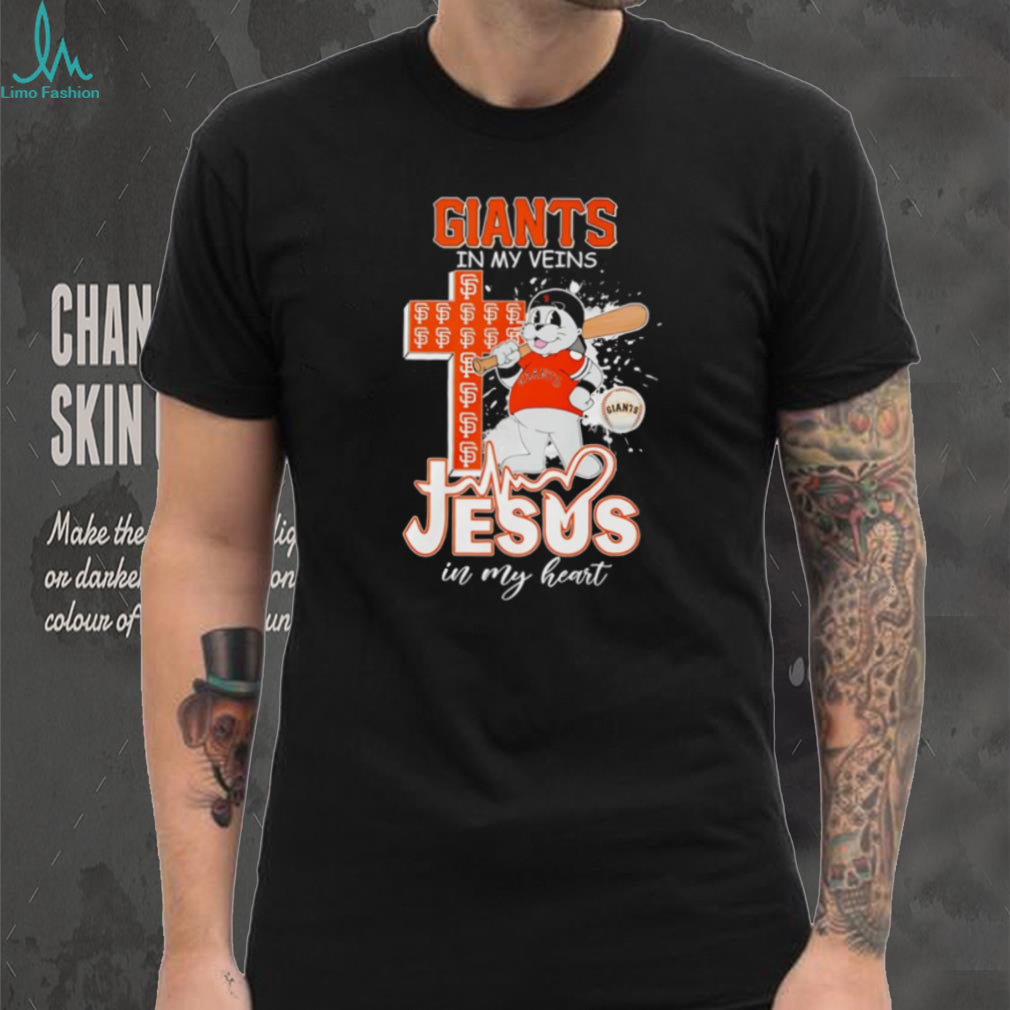 San Francisco Giants “Giants In My Veins, Jesus In My Heart” Christian Baseball T Shirt