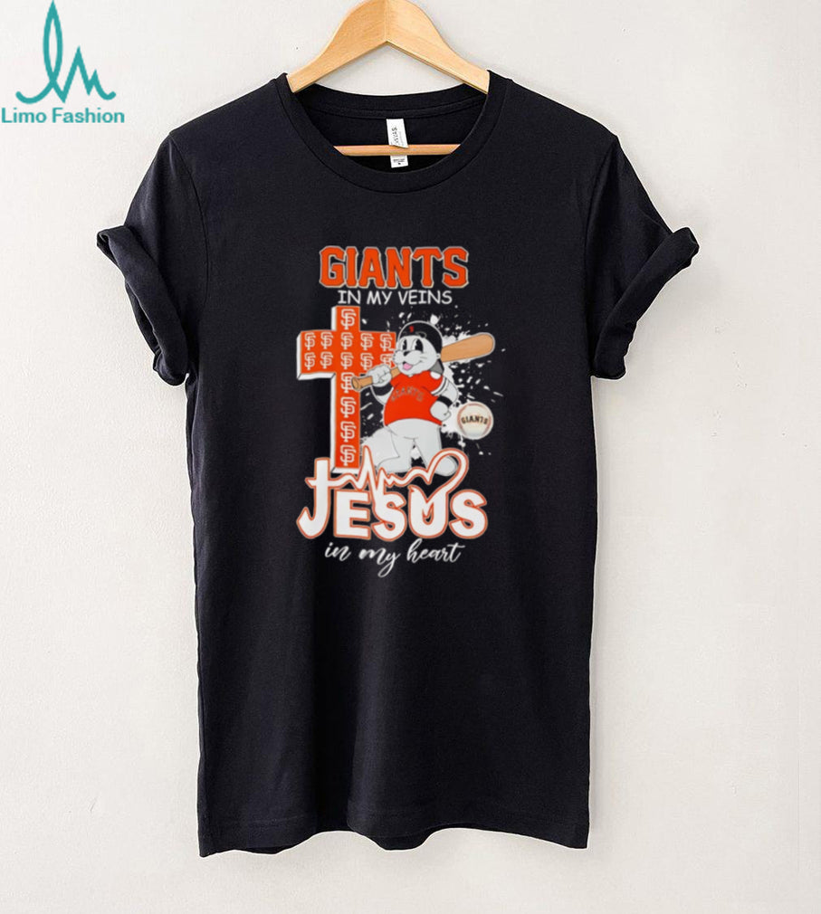 San Francisco Giants “Giants In My Veins, Jesus In My Heart” Christian Baseball T Shirt